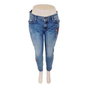 Driftwood Women's Blue Beau Classic Fit Embroid Stretch Denim Skinny Jeans 29